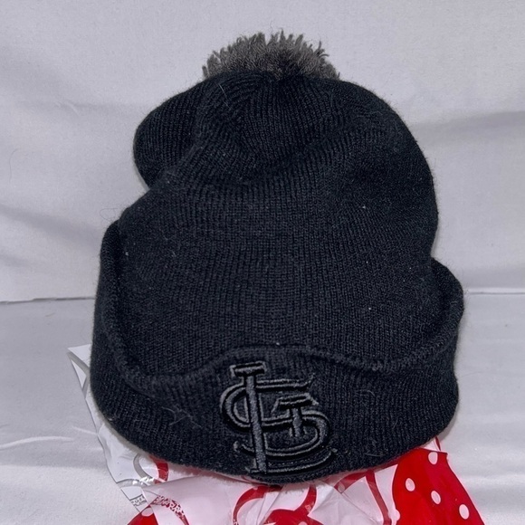 Genuine Merchandise Hat Beanie Saint Louis STL Pull on Puff Ball Top Fold Over - Picture 6 of 8